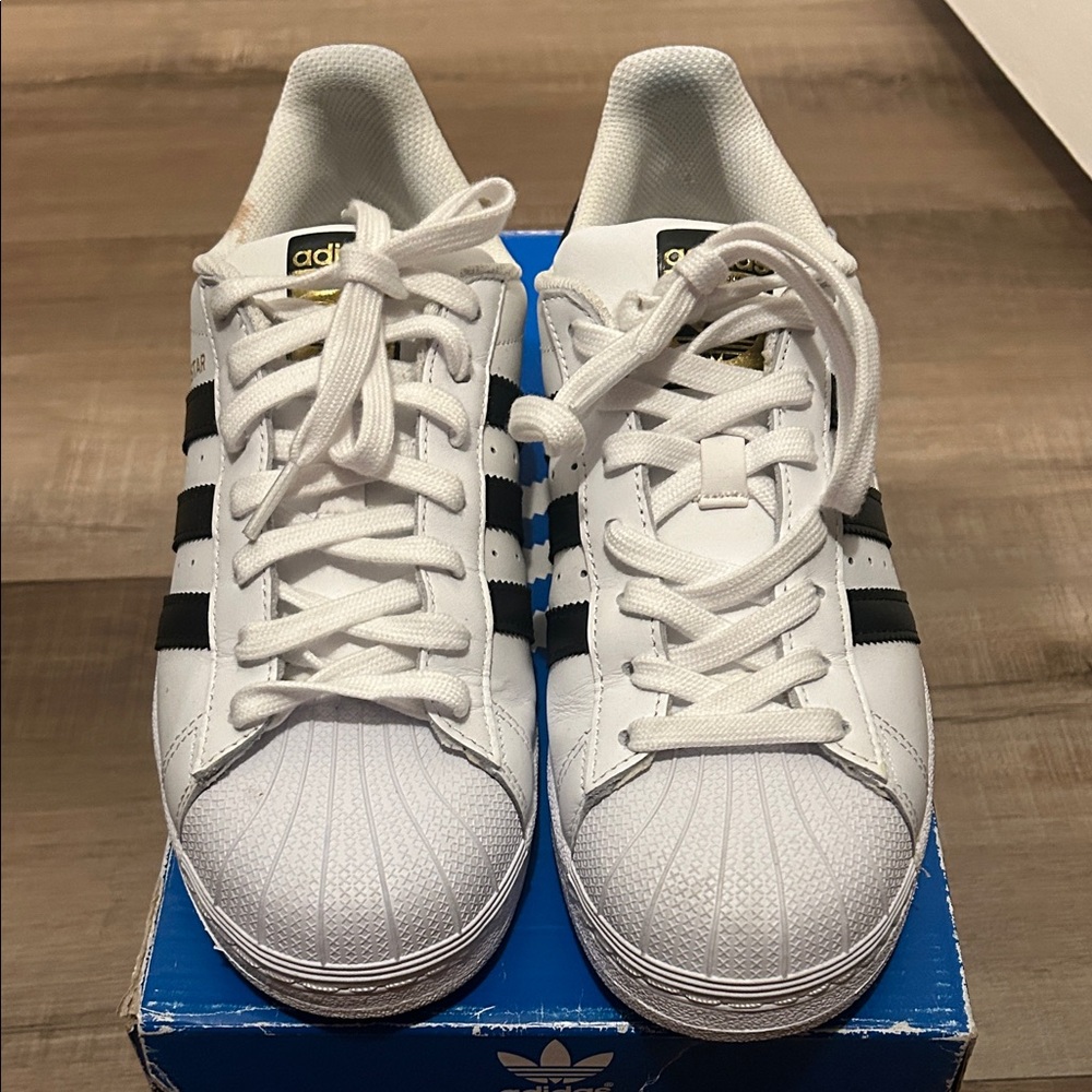 adidas Superstar White Black Sneakers - Picture 2 of 4